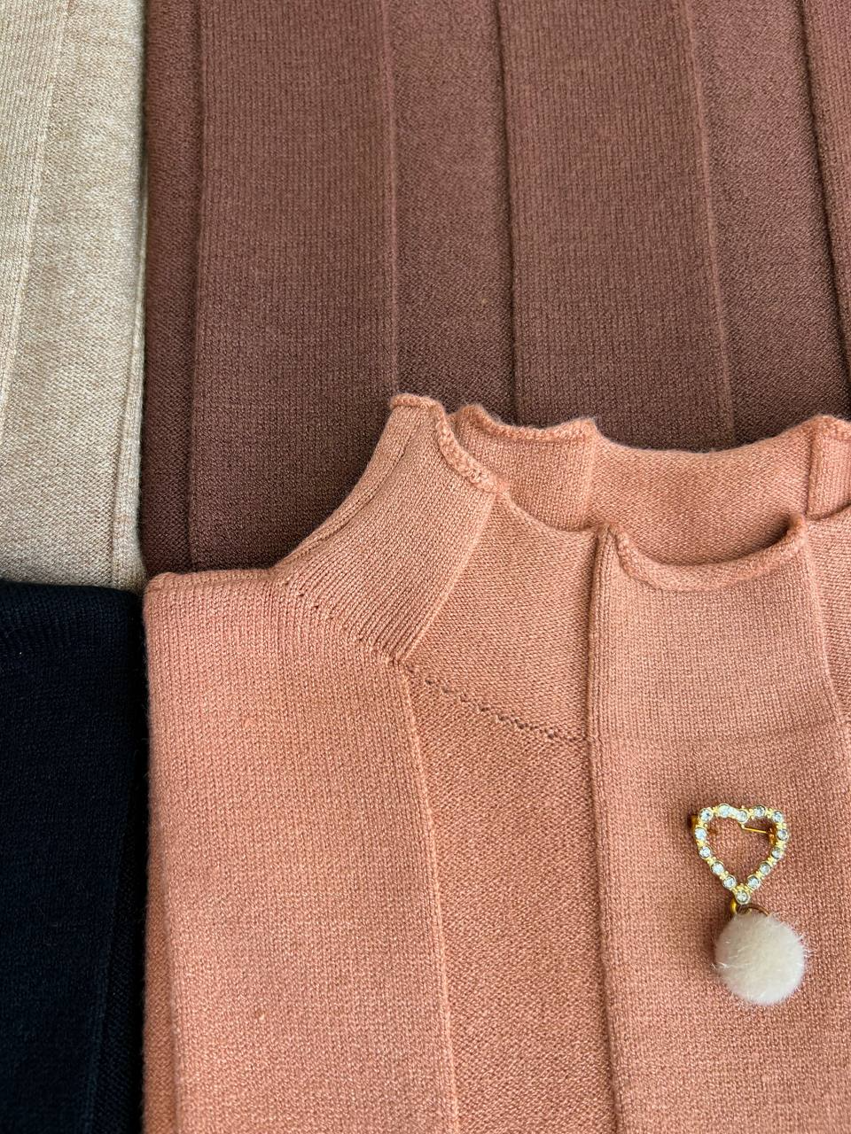 پلیور بافت سنجاق قلب کد 3057