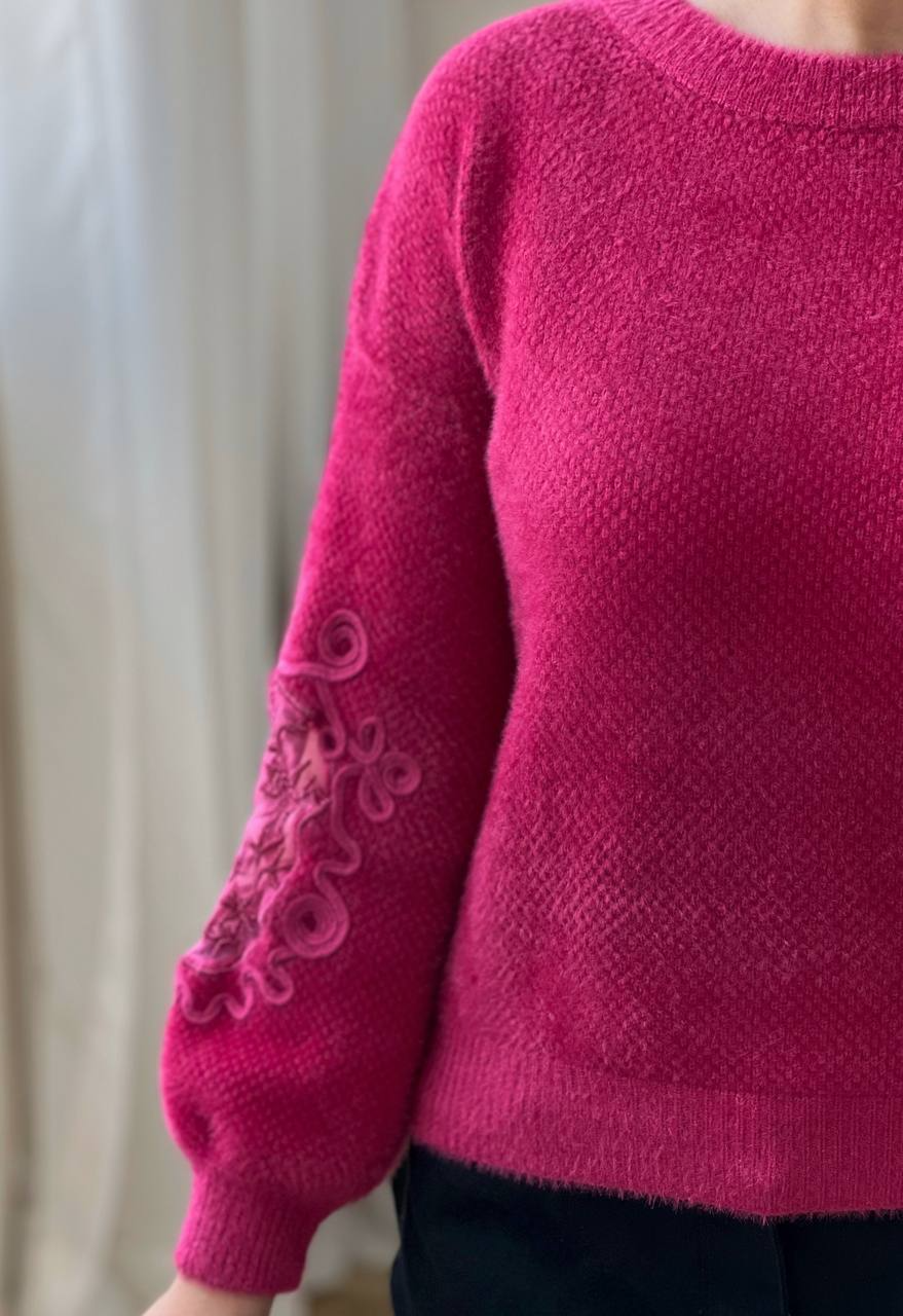 پلیور بافت مخمل موهر دار کد 3058