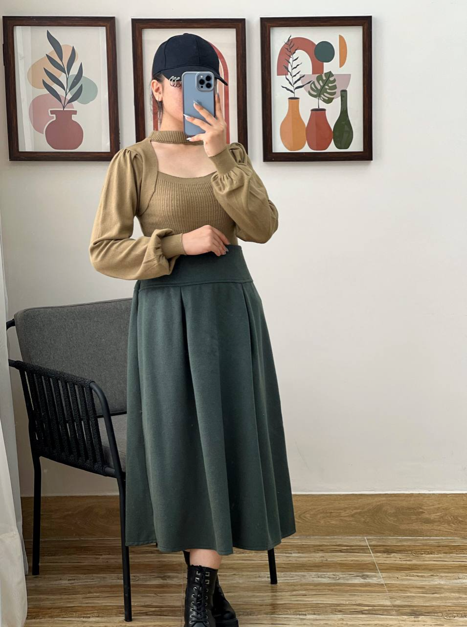 دامن فوتر پیلی دار کد 3060