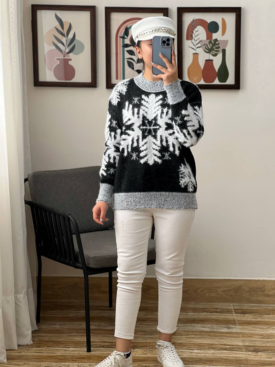 پلیور بافت موهر برف کد 3061