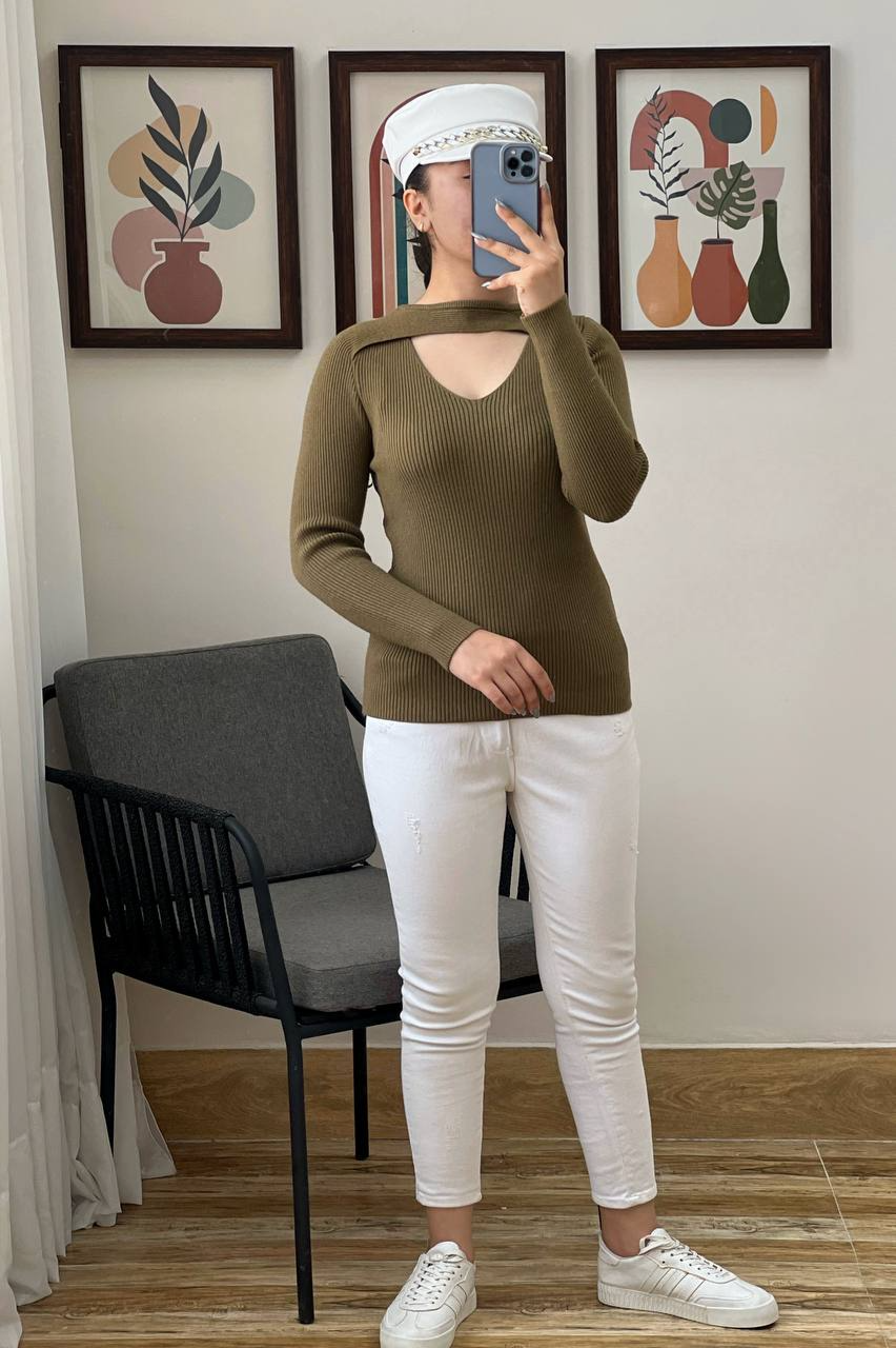 پلیور بافت یقه هفت کبریتی کد 3062