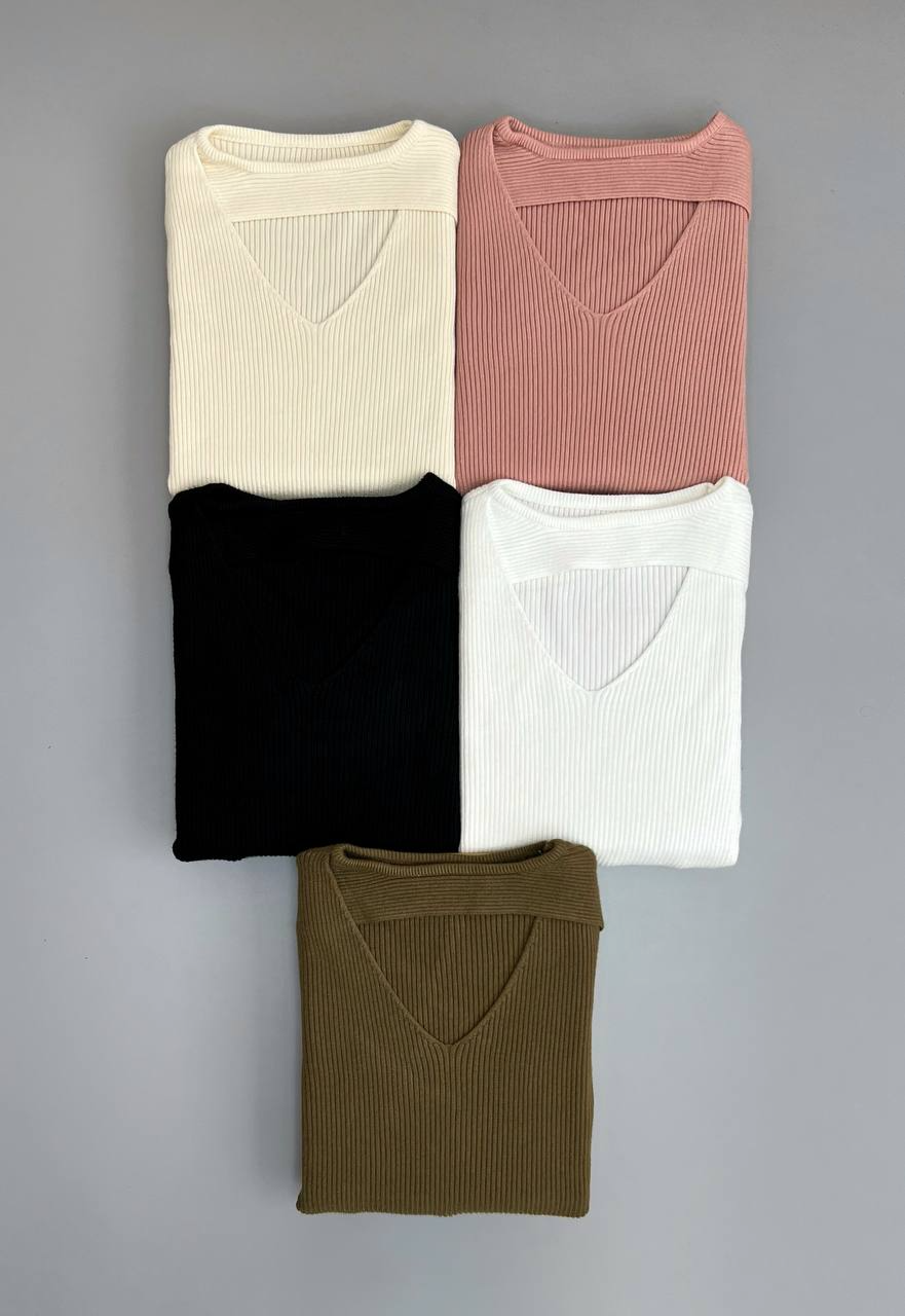 پلیور بافت یقه هفت کبریتی کد 3062