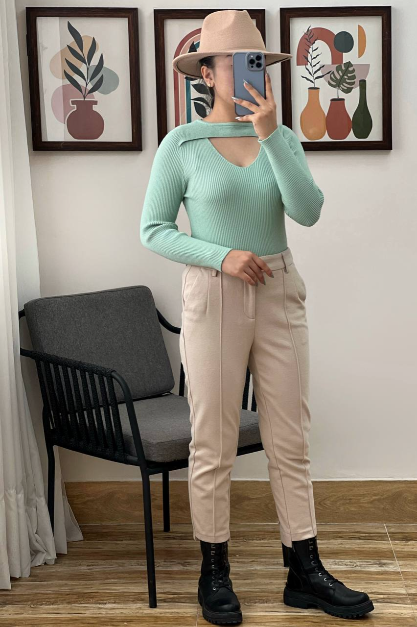 پلیور بافت یقه هفت کبریتی کد 3062