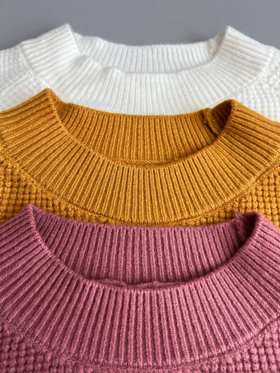 پلیور بافت آستین پف نوار دوزی کد 3066