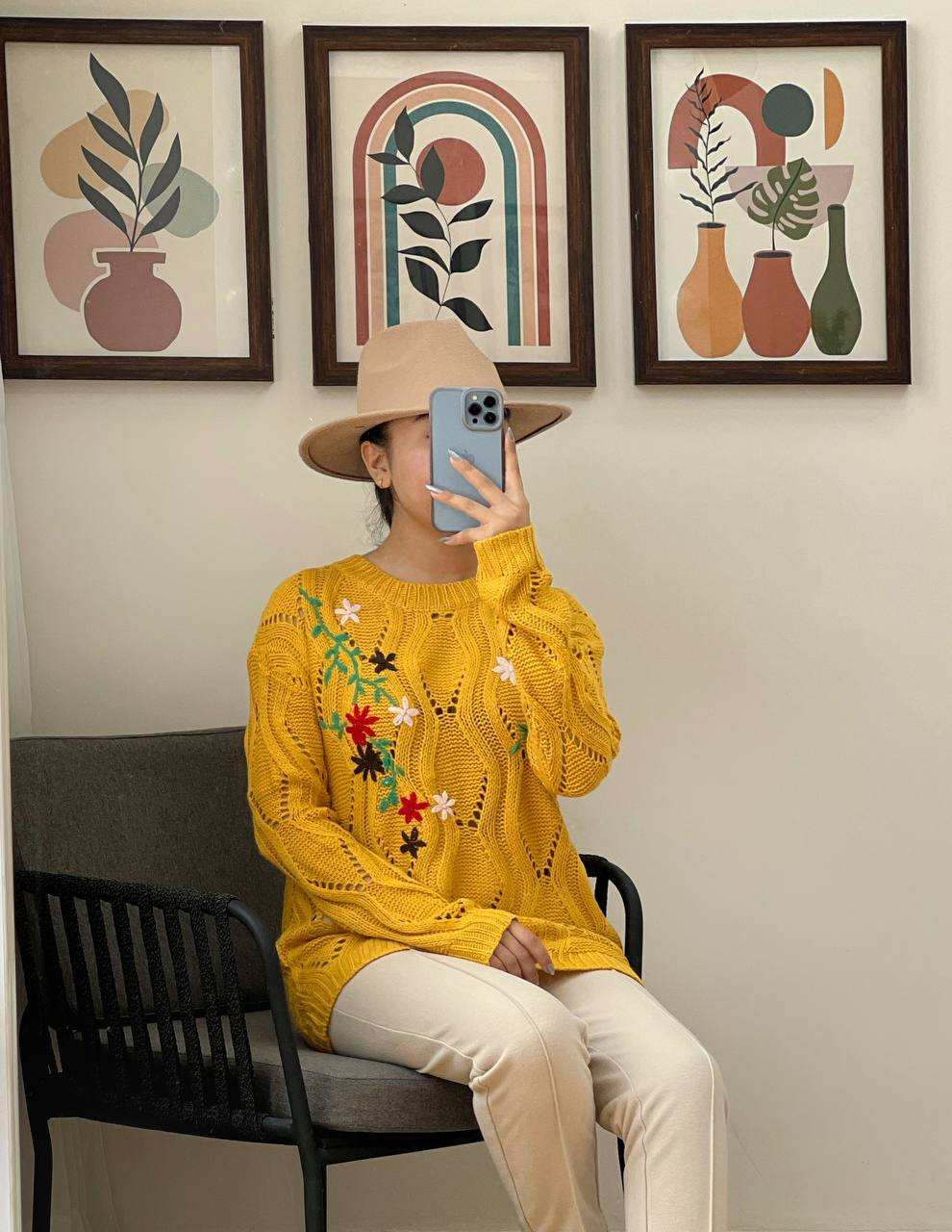 پلیور بافت بوکله گلدوزی شده کد 3069