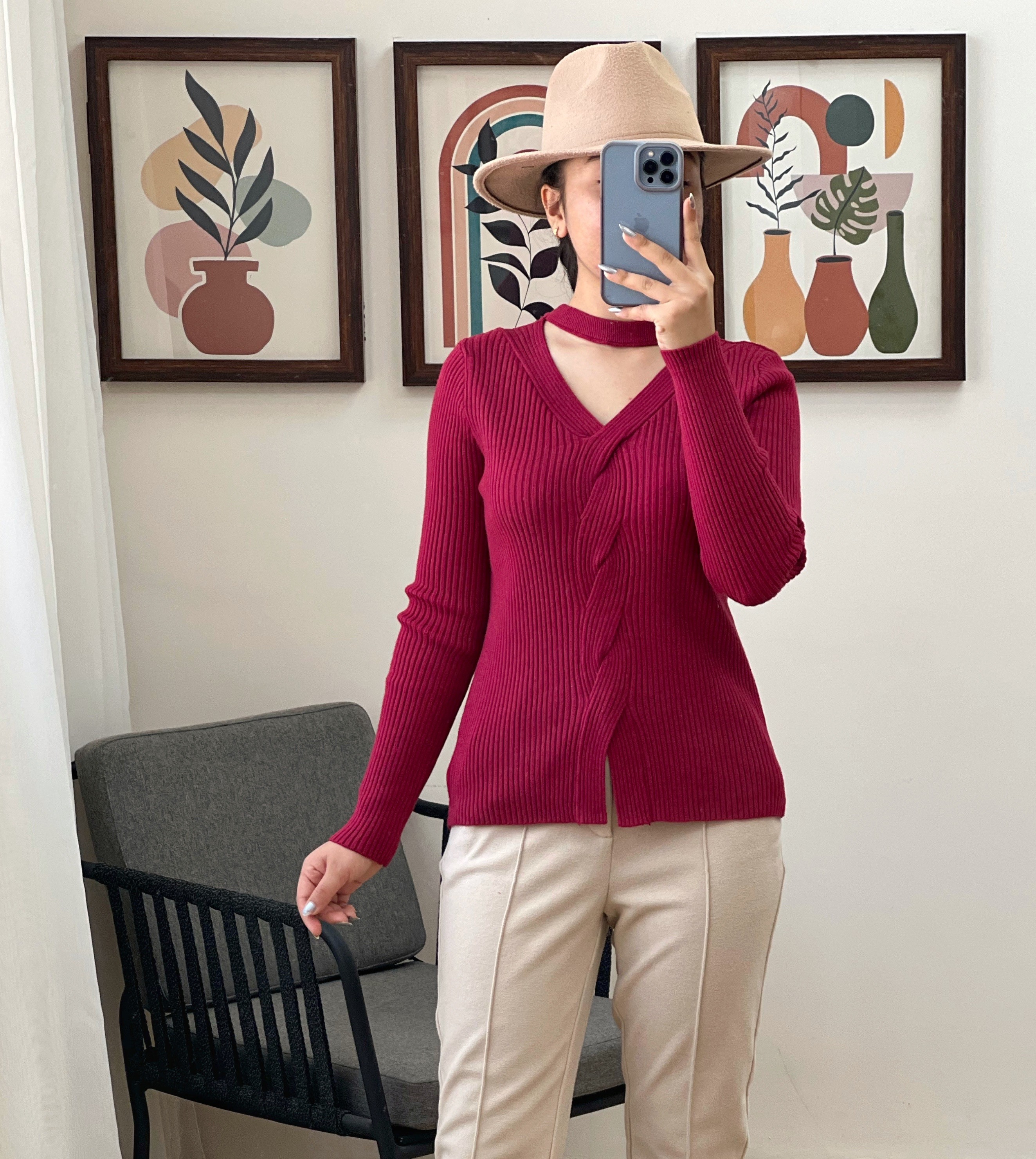 پلیور بافت یقه هفت کد 3070