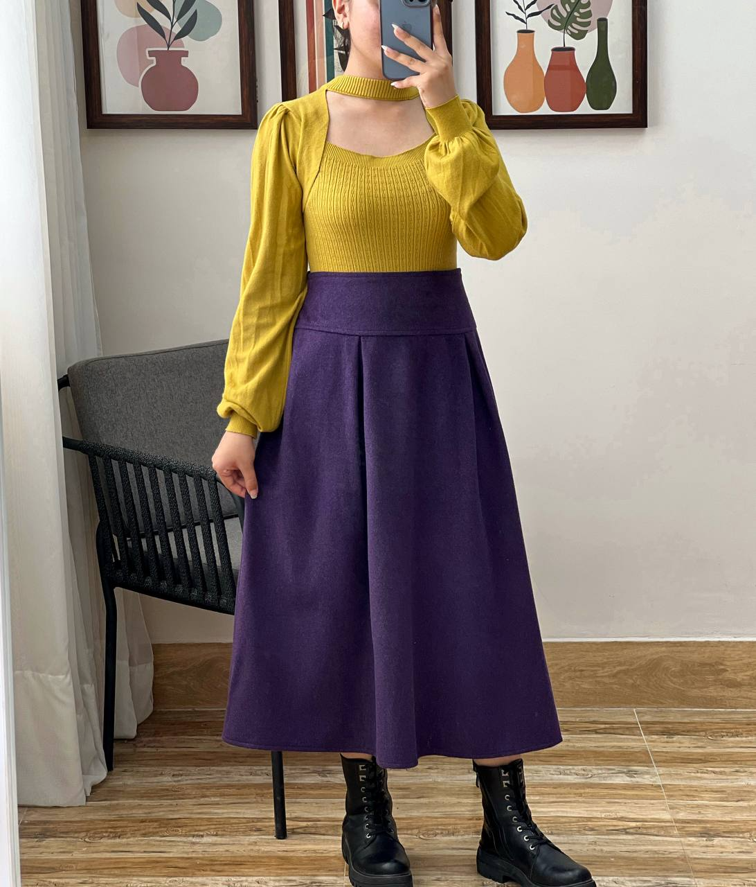 دامن فوتر پیلی دار2 کد 3072