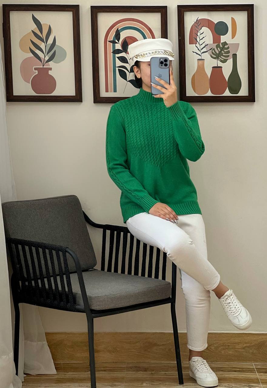 پلیور بافت یقه سه سانت کد 3074