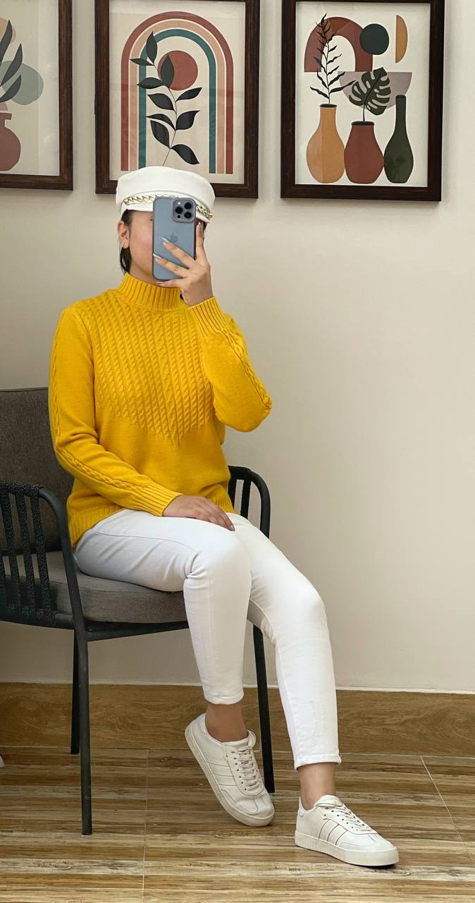 پلیور بافت یقه سه سانت کد 3074