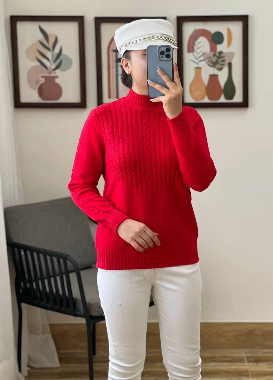 پلیور بافت یقه سه سانت کد 3074