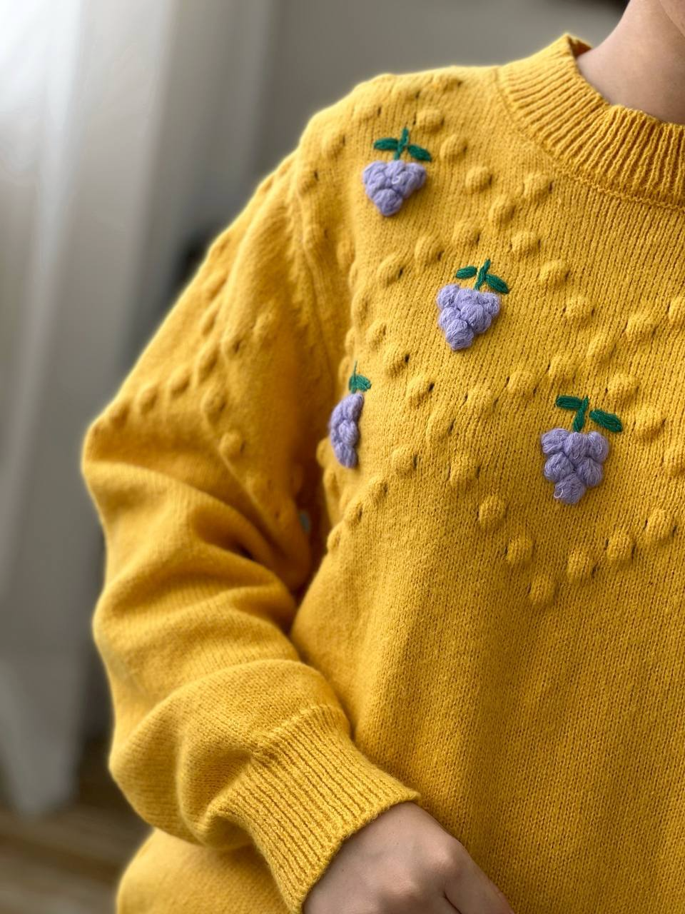 پلیور بافت انگور برجسته کد 3075