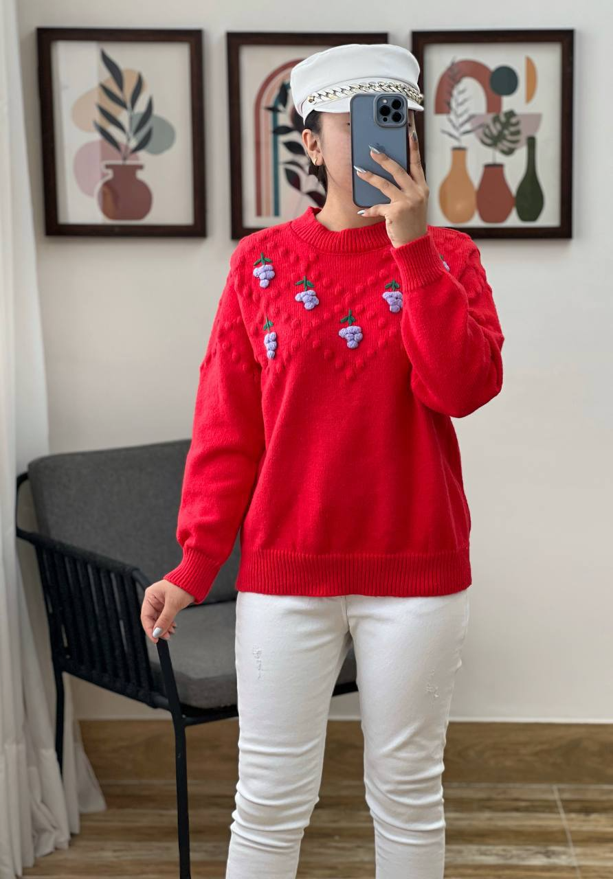 پلیور بافت انگور برجسته کد 3075