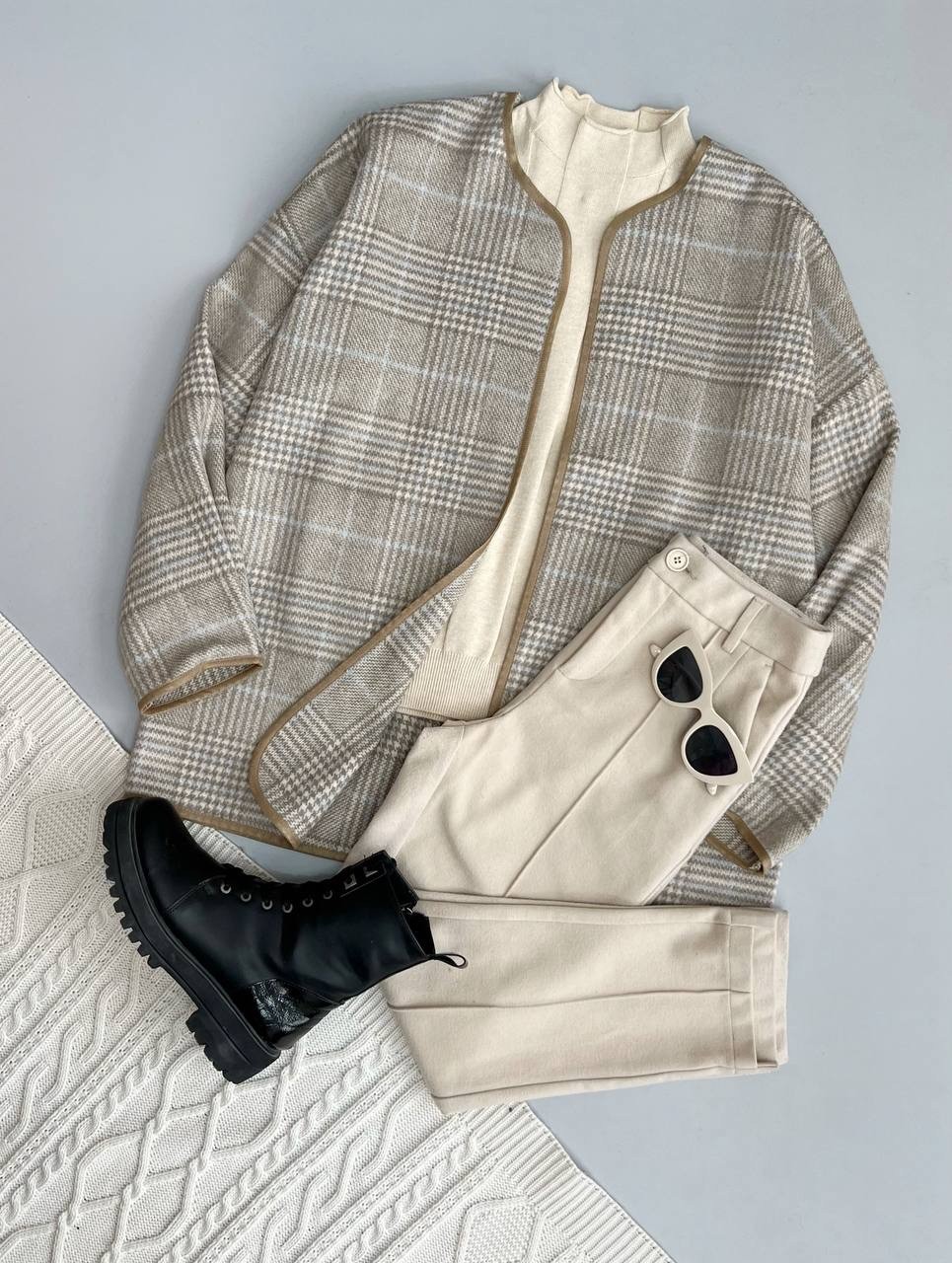 کت چهارخونه پشمی کد 3076