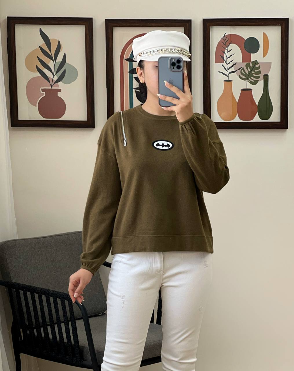 پلیور بافت سرشانه زیپ فانتزی کد 3078