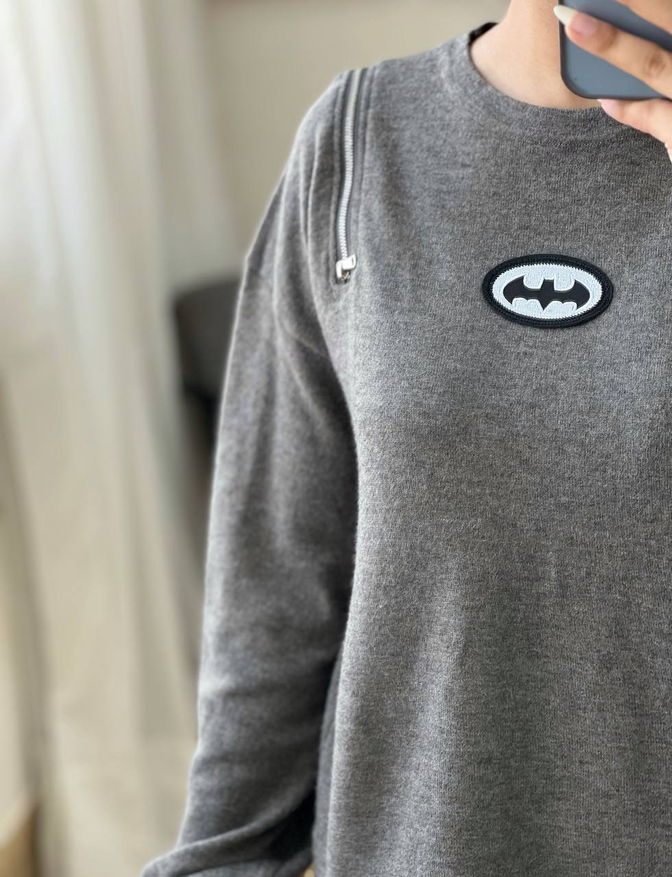 پلیور بافت سرشانه زیپ فانتزی کد 3078