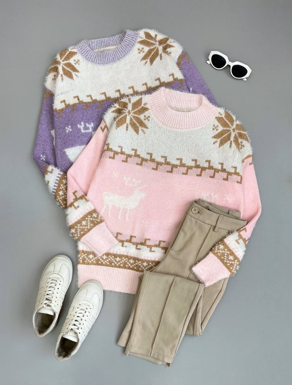 پلیور بافت موهر دار گوزن کد 3079