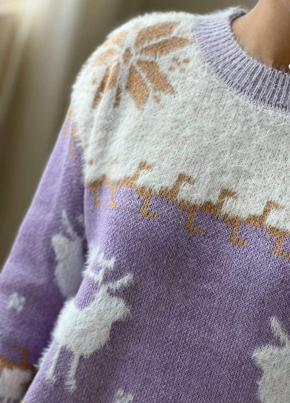 پلیور بافت موهر دار گوزن کد 3079