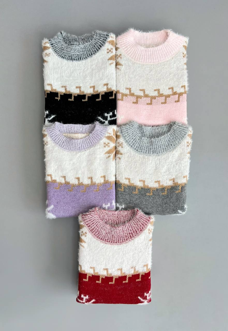 پلیور بافت موهر دار گوزن کد 3079