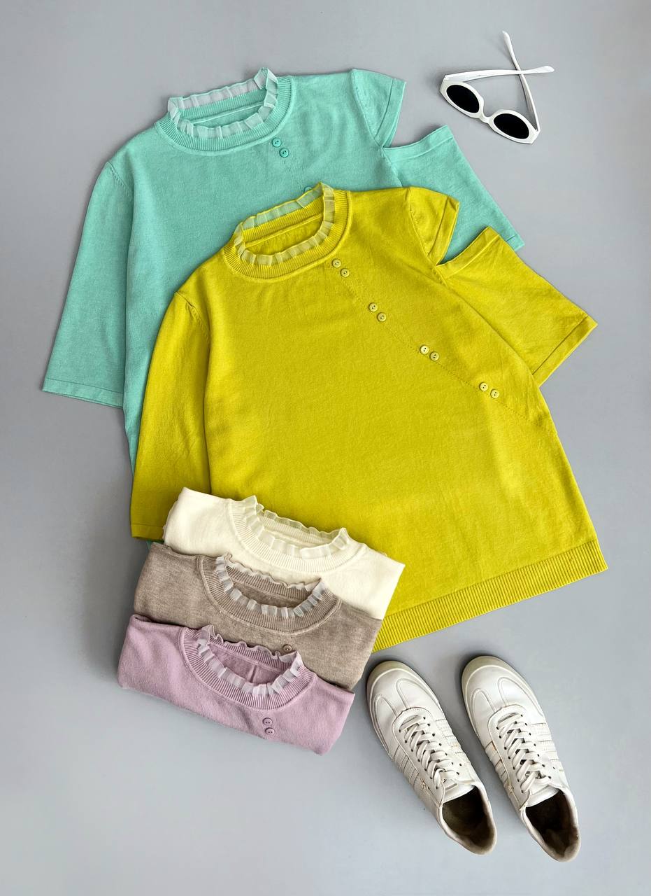 پلیور بافت سرشانه باز کد 3081