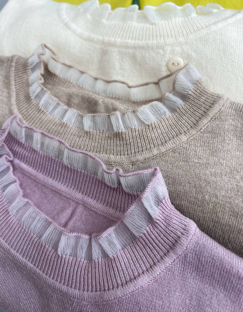 پلیور بافت سرشانه باز کد 3081