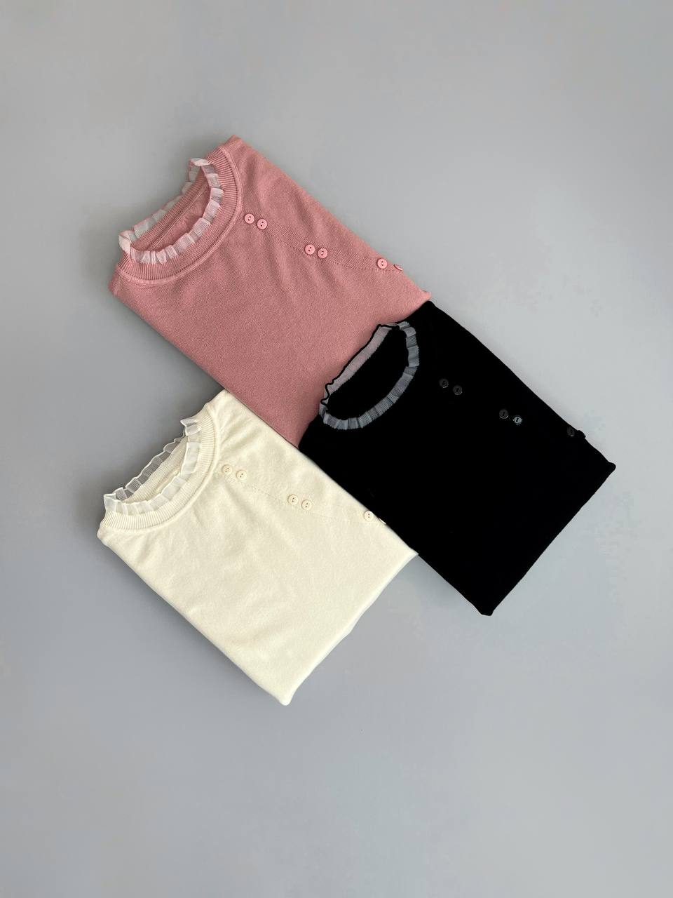 پلیور بافت سرشانه باز کد 3081