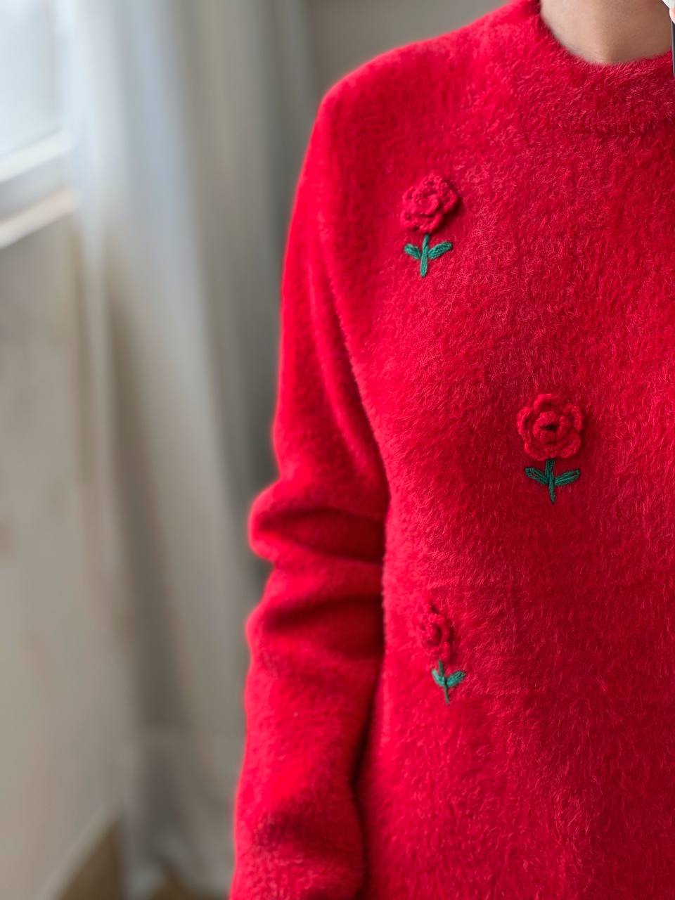 پلیور بافت گل برجسته موهر کد 3082