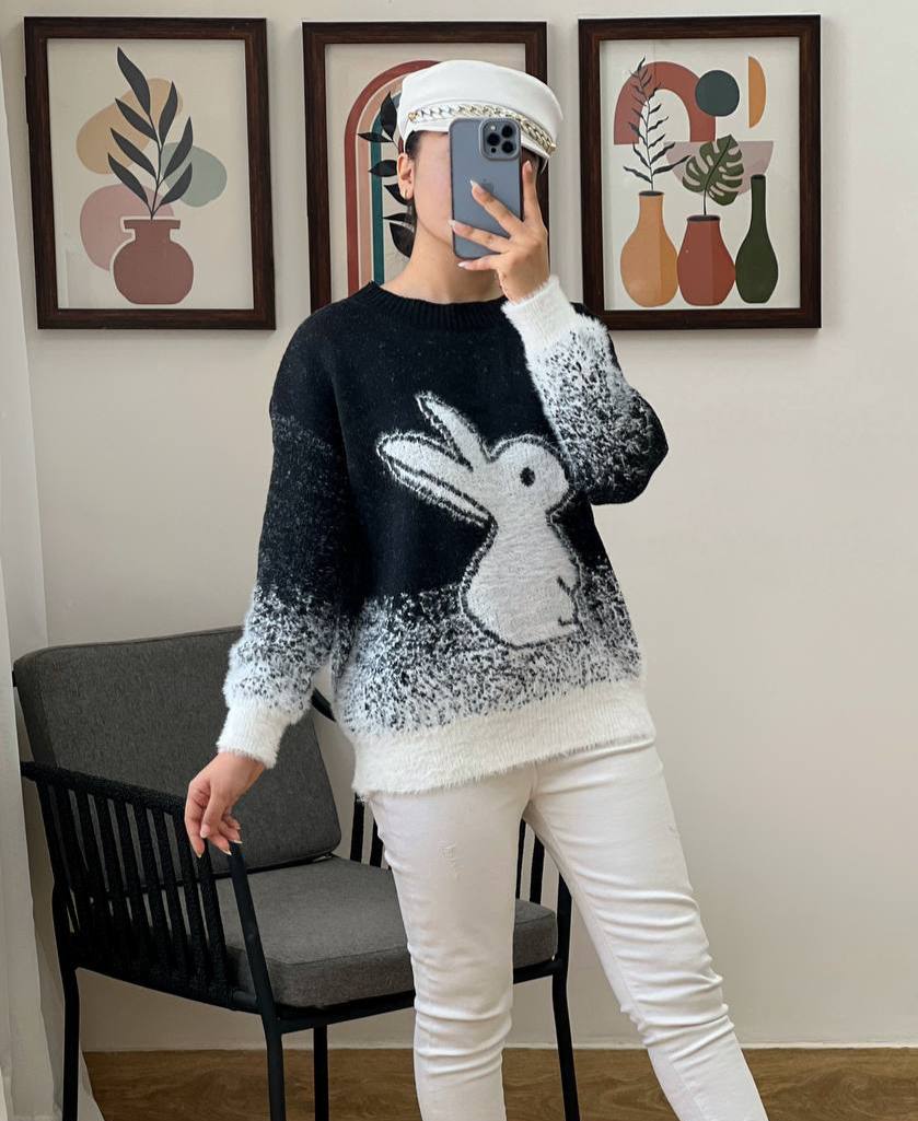 پلیور بافت موهر دار رابیت کد 3083