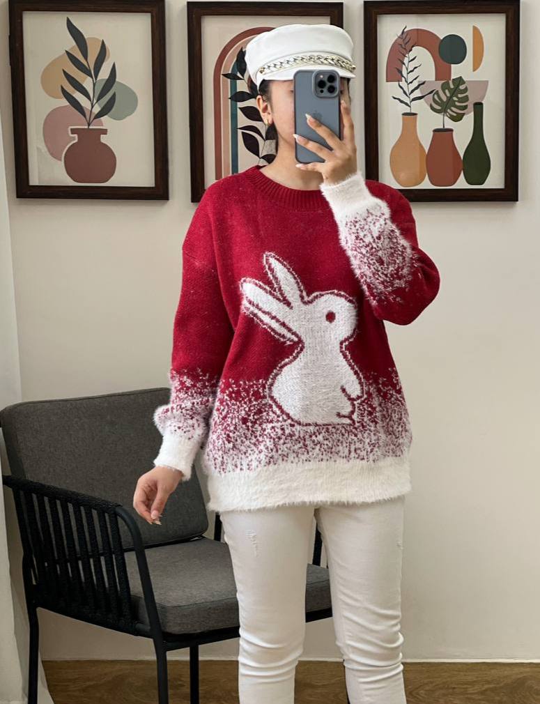 پلیور بافت موهر دار رابیت کد 3083