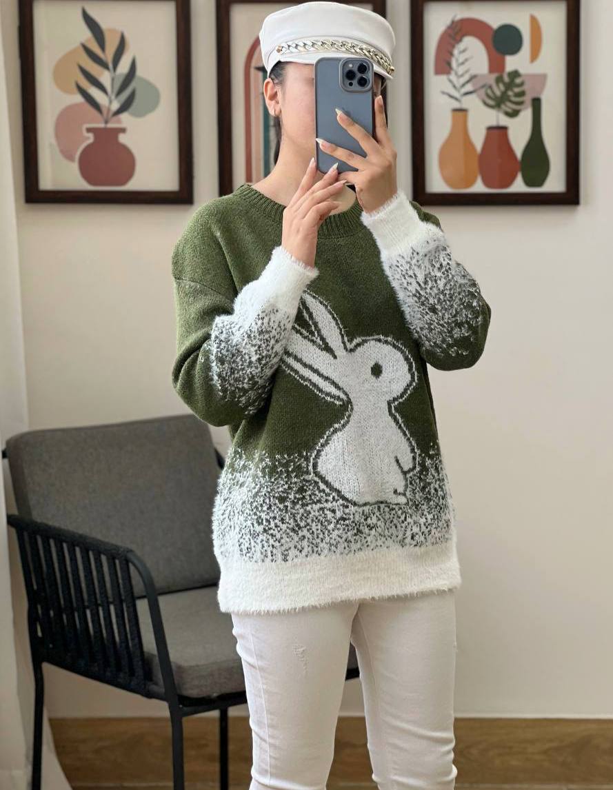 پلیور بافت موهر دار رابیت کد 3083