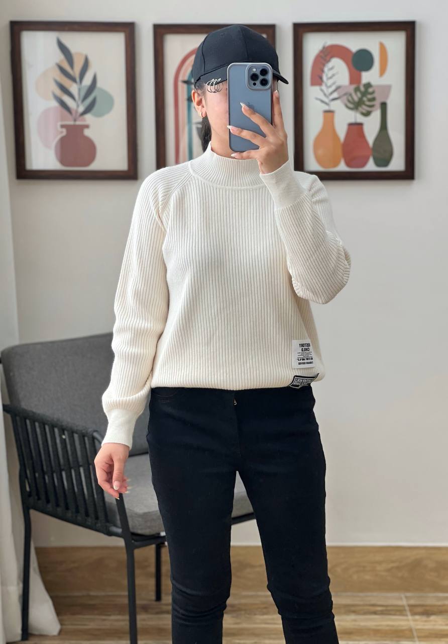 پلیور بافت یقه گرد 2 رنگ کد 3085