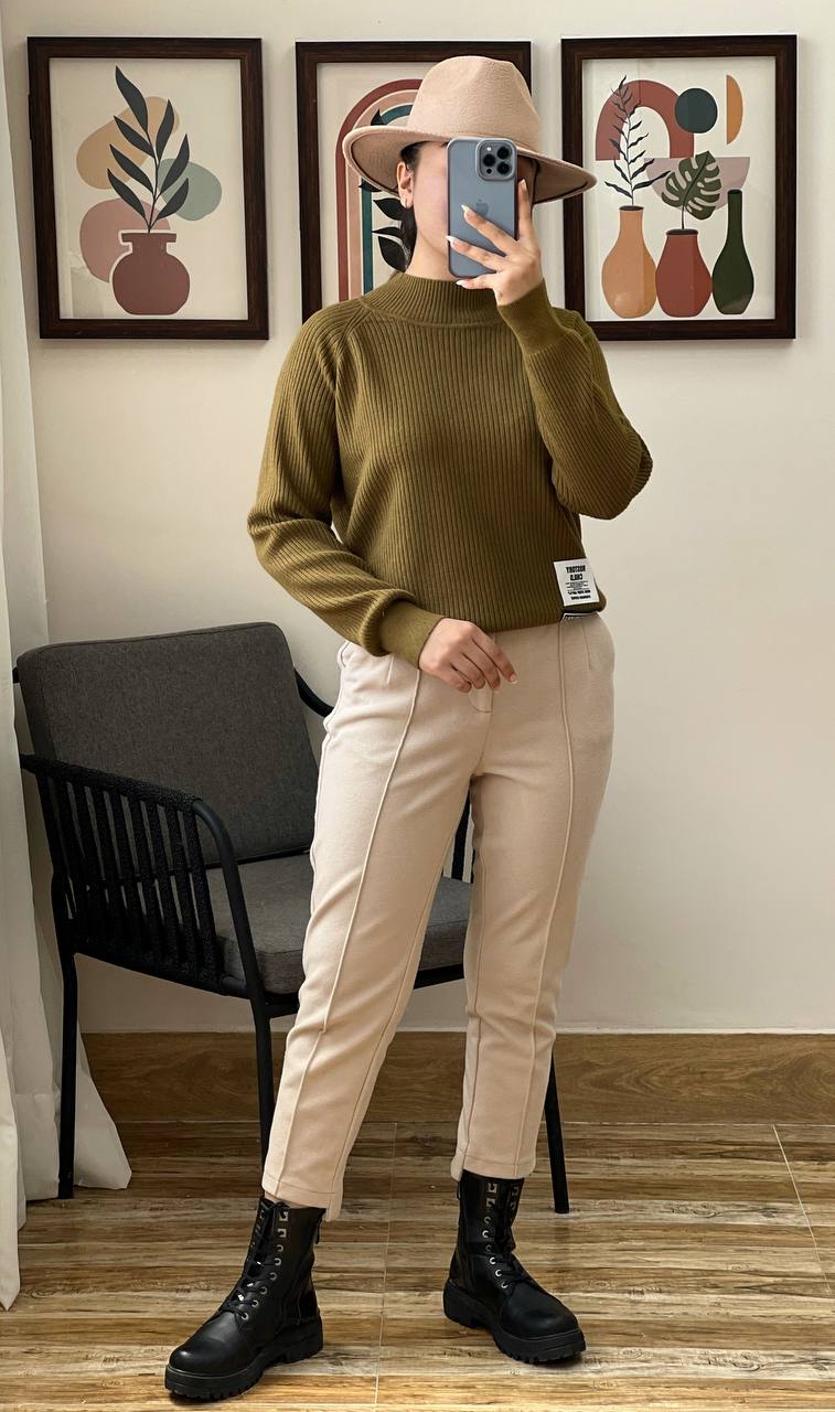 پلیور بافت یقه گرد 2 رنگ کد 3085