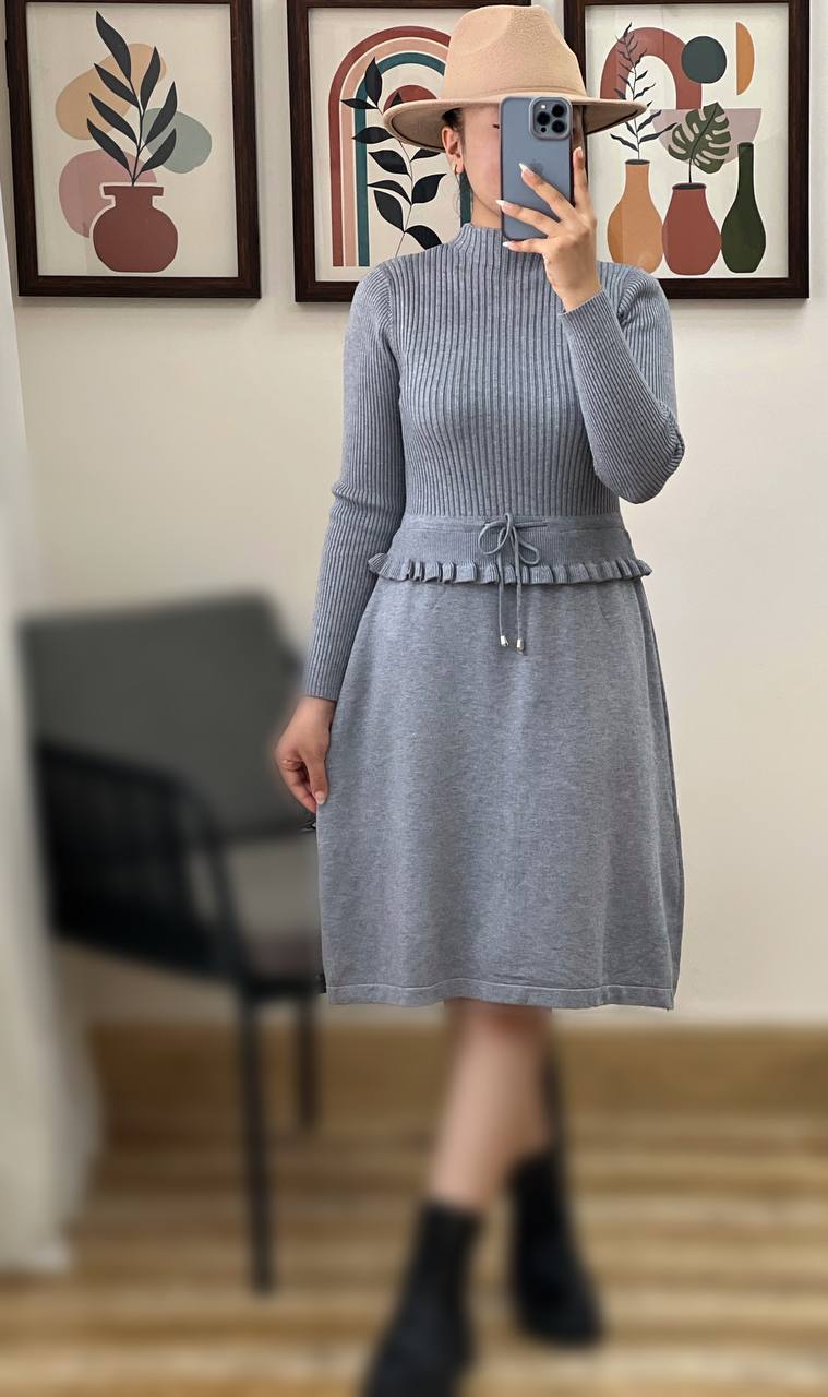 پیراهن کمر چین گت دار کد 3086