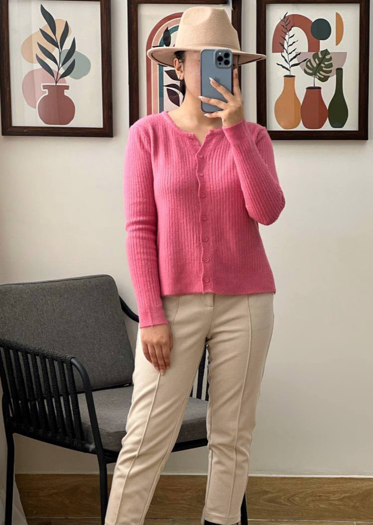 ژاکت بافت جلو دکمه کد 3090