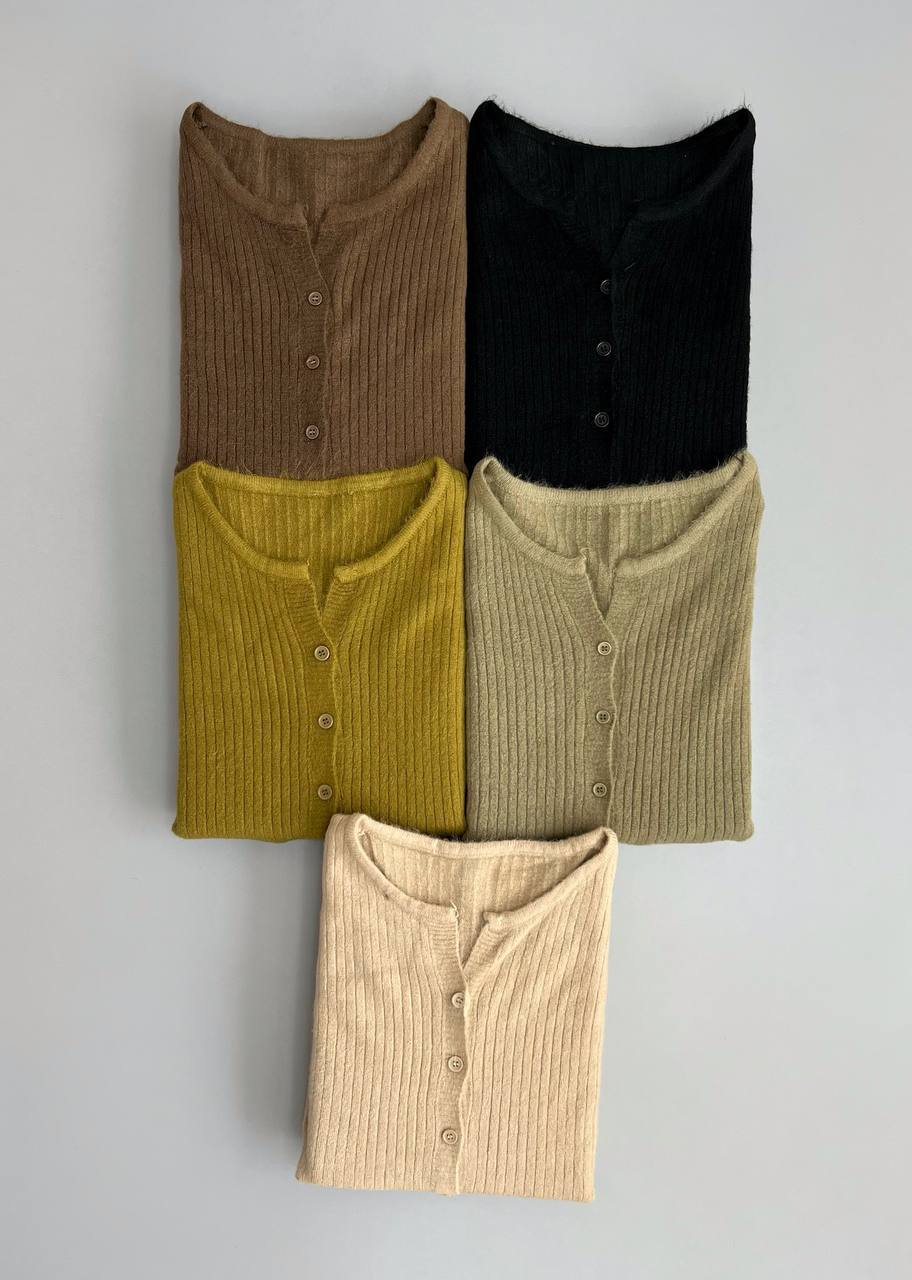 ژاکت بافت جلو دکمه کد 3090