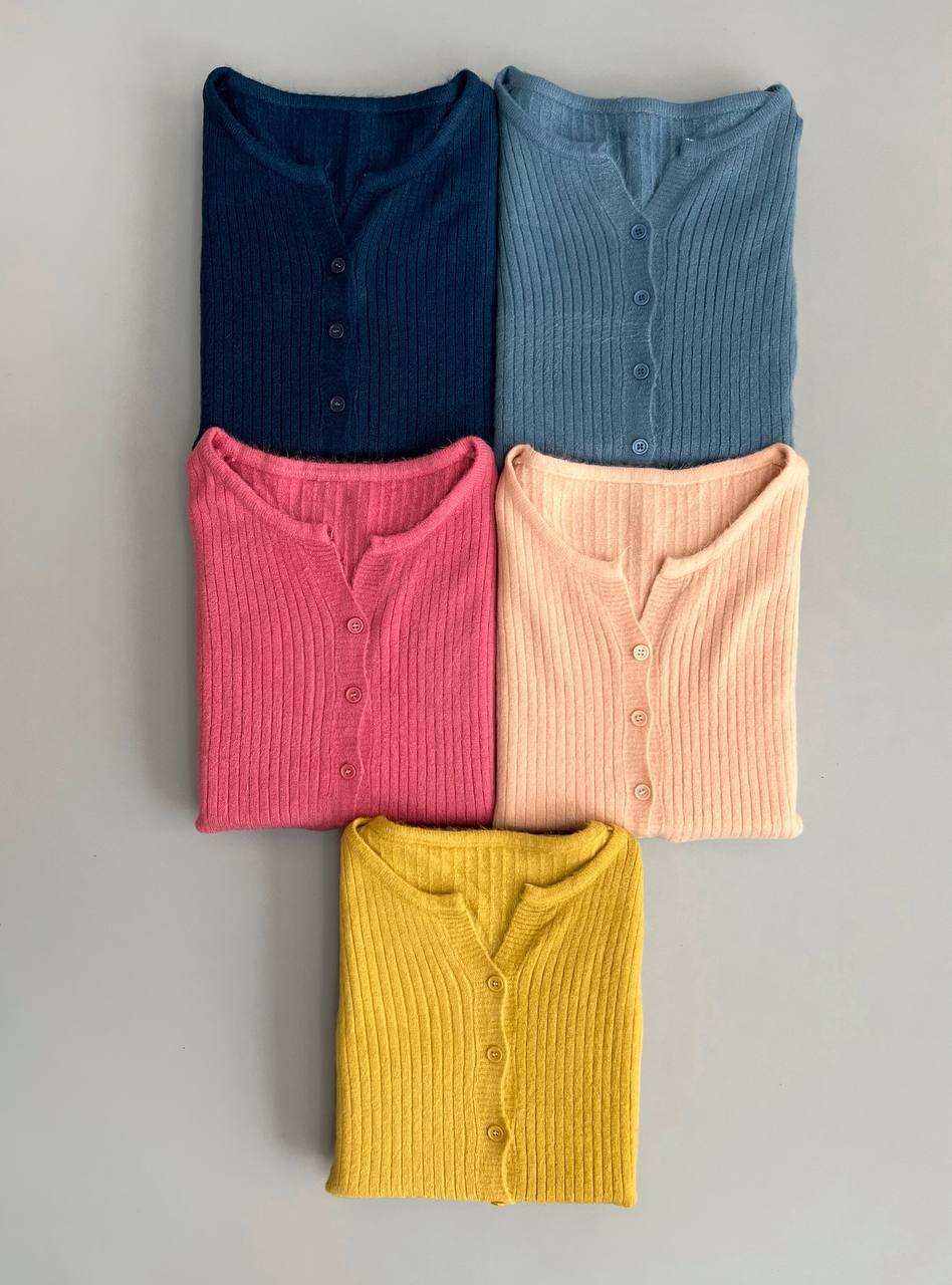 ژاکت بافت جلو دکمه کد 3090