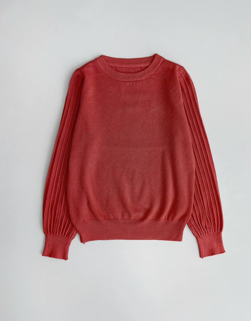 پلیور بافت آستین پلیسه مچ دار کد 3091