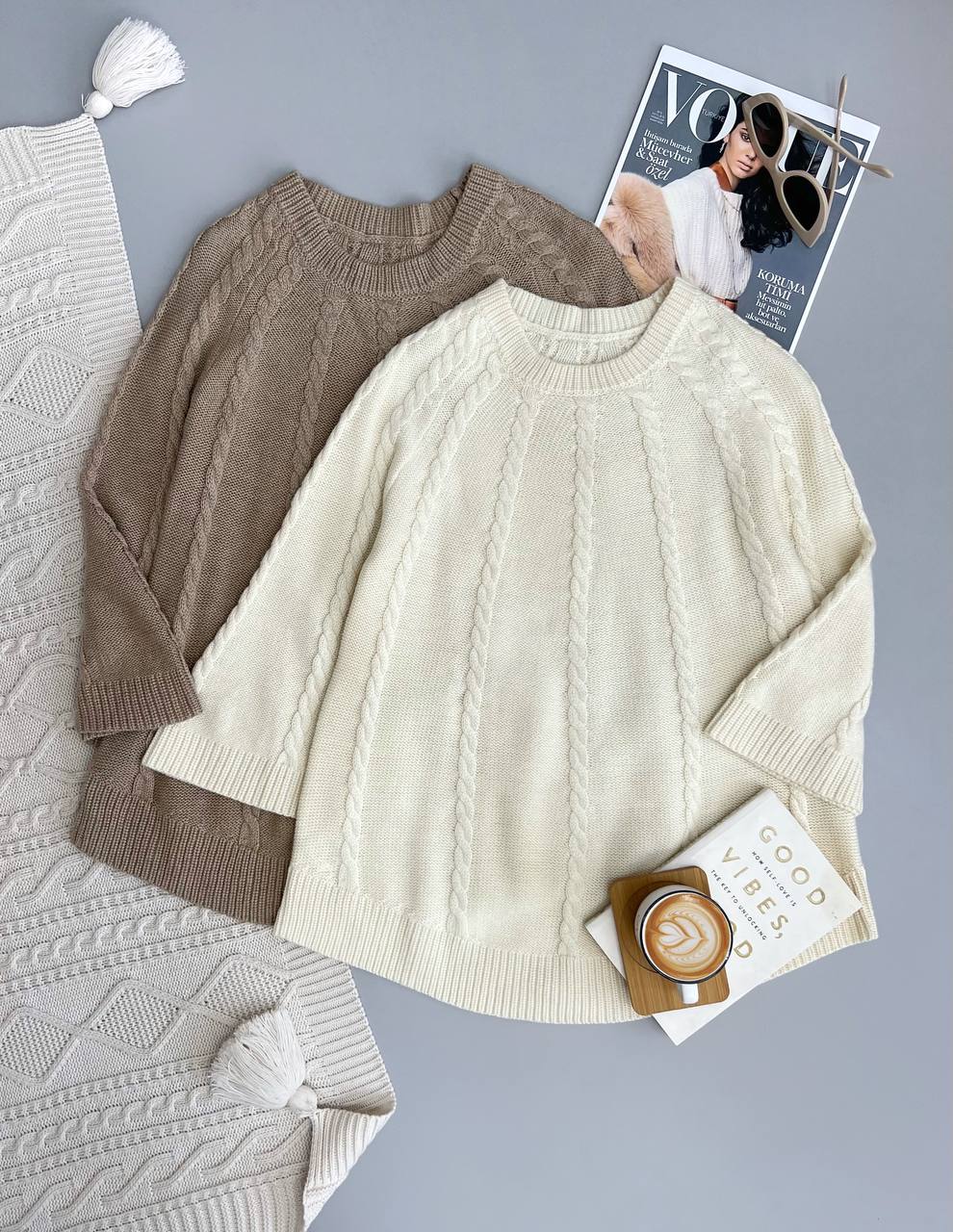 پلیور بافت یقه گرد گندم کد 3096