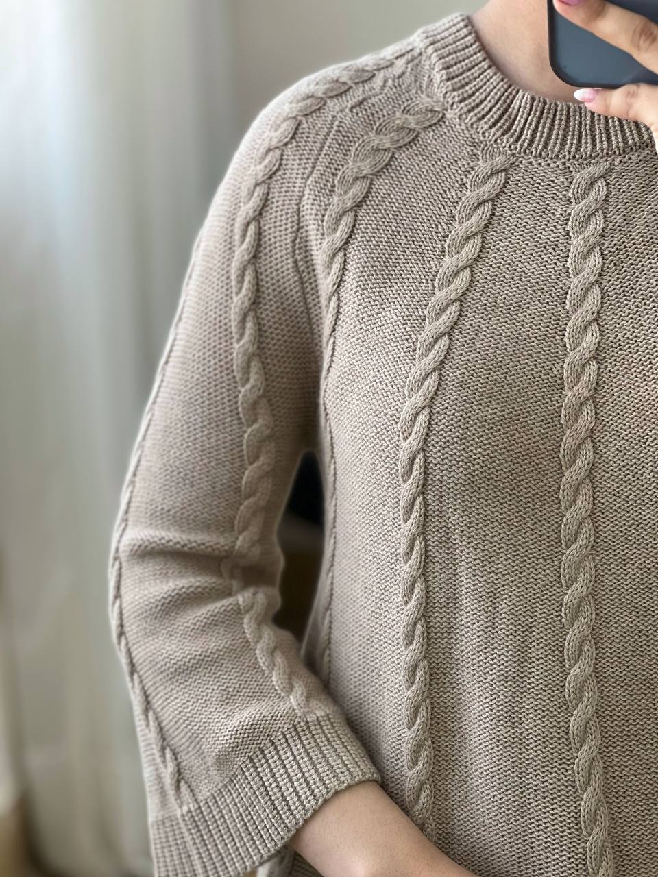 پلیور بافت یقه گرد گندم کد 3096