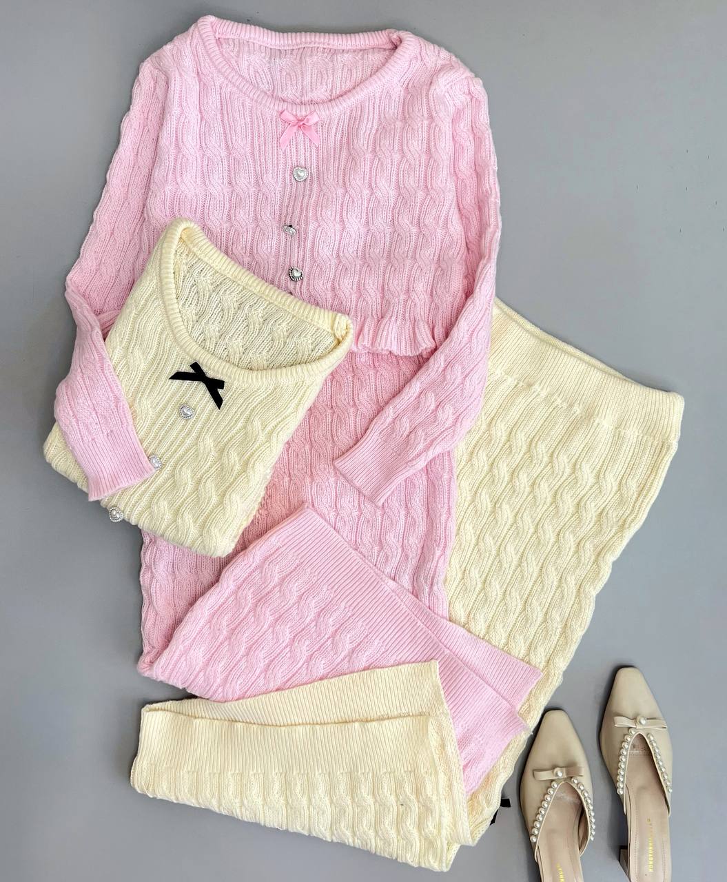 ست بلوز و دامن بافت کد 3098