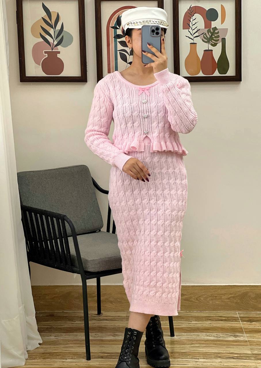 ست بلوز و دامن بافت کد 3098