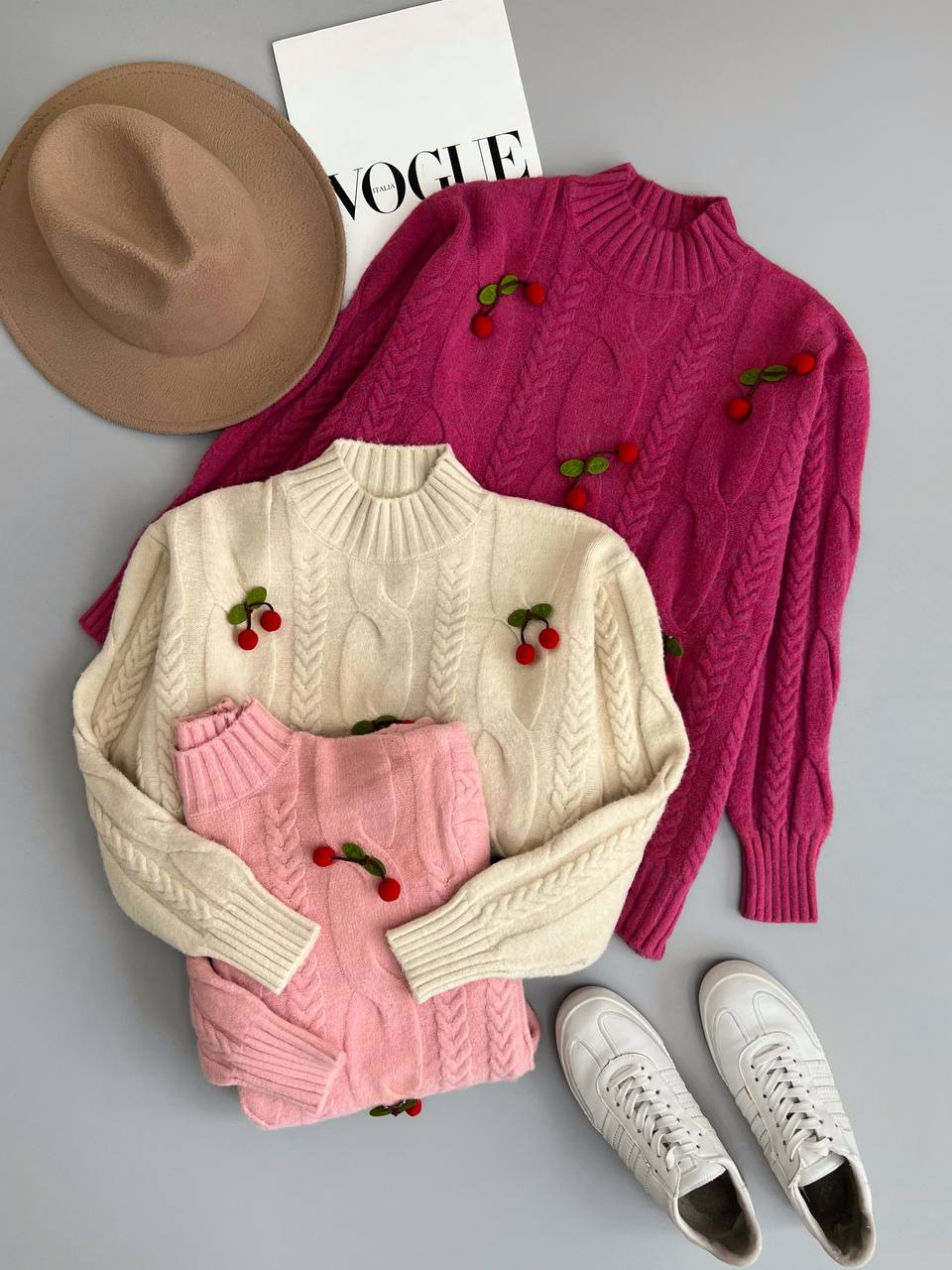 پلیور بافت زنجیری آلبالو کد 3101