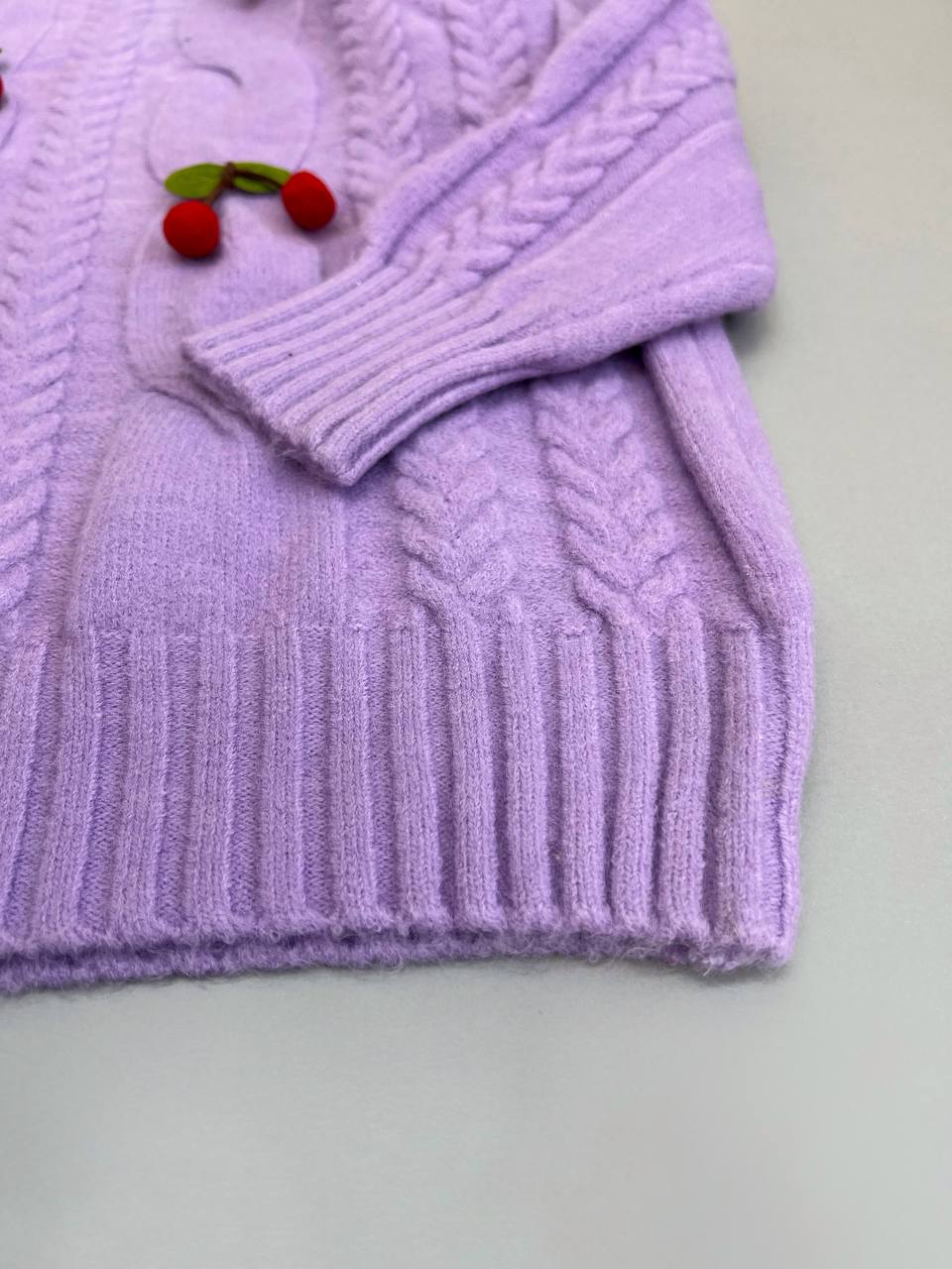 پلیور بافت زنجیری آلبالو کد 3101