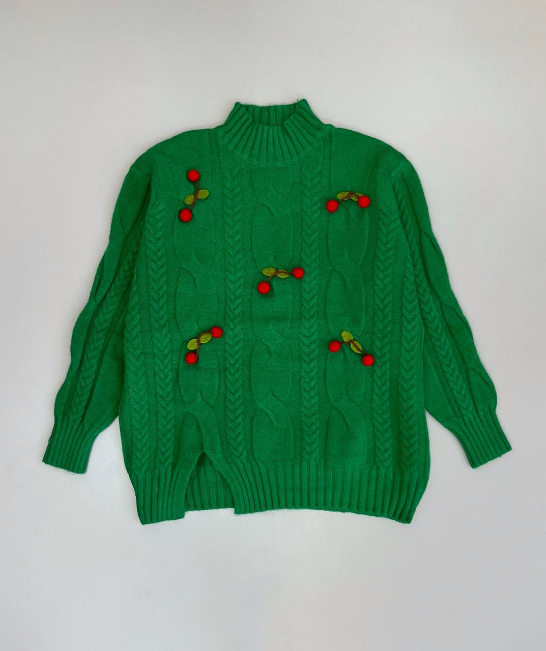 پلیور بافت زنجیری آلبالو کد 3101