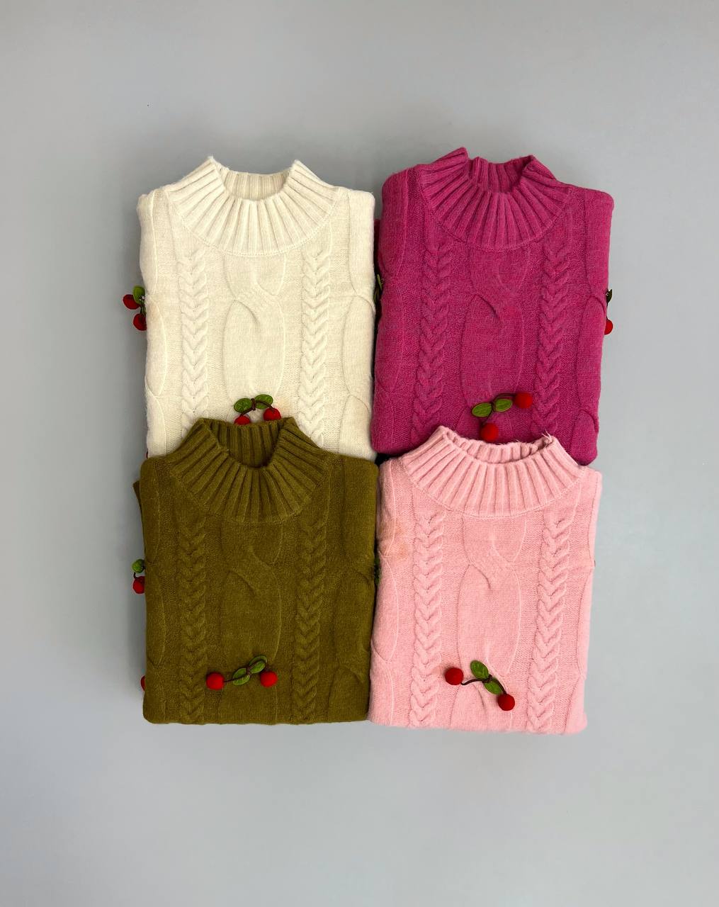 پلیور بافت زنجیری آلبالو کد 3101