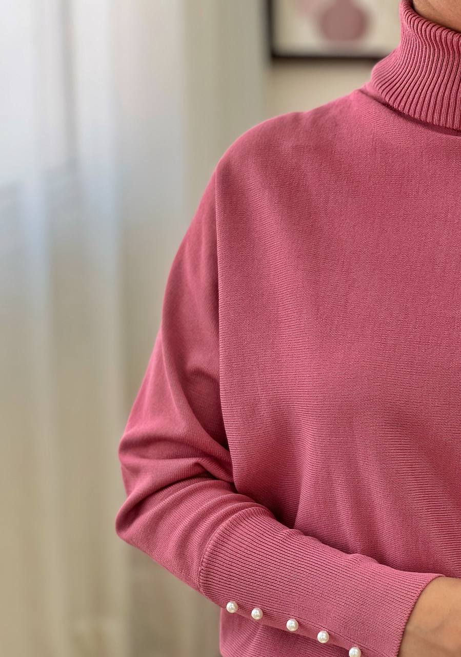 پلیور بافت آستین مچی مرواریدی کد 3103