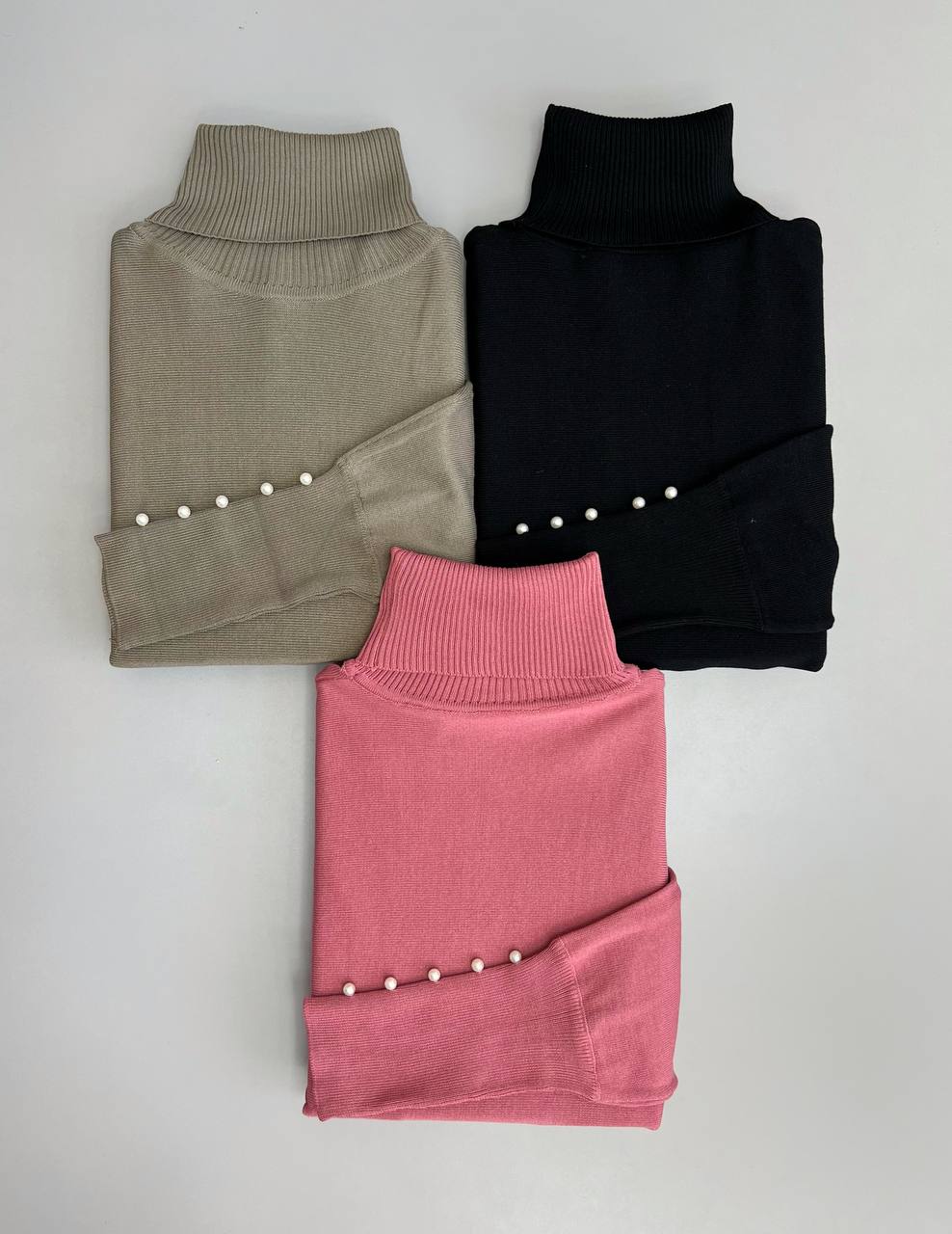 پلیور بافت آستین مچی مرواریدی کد 3103