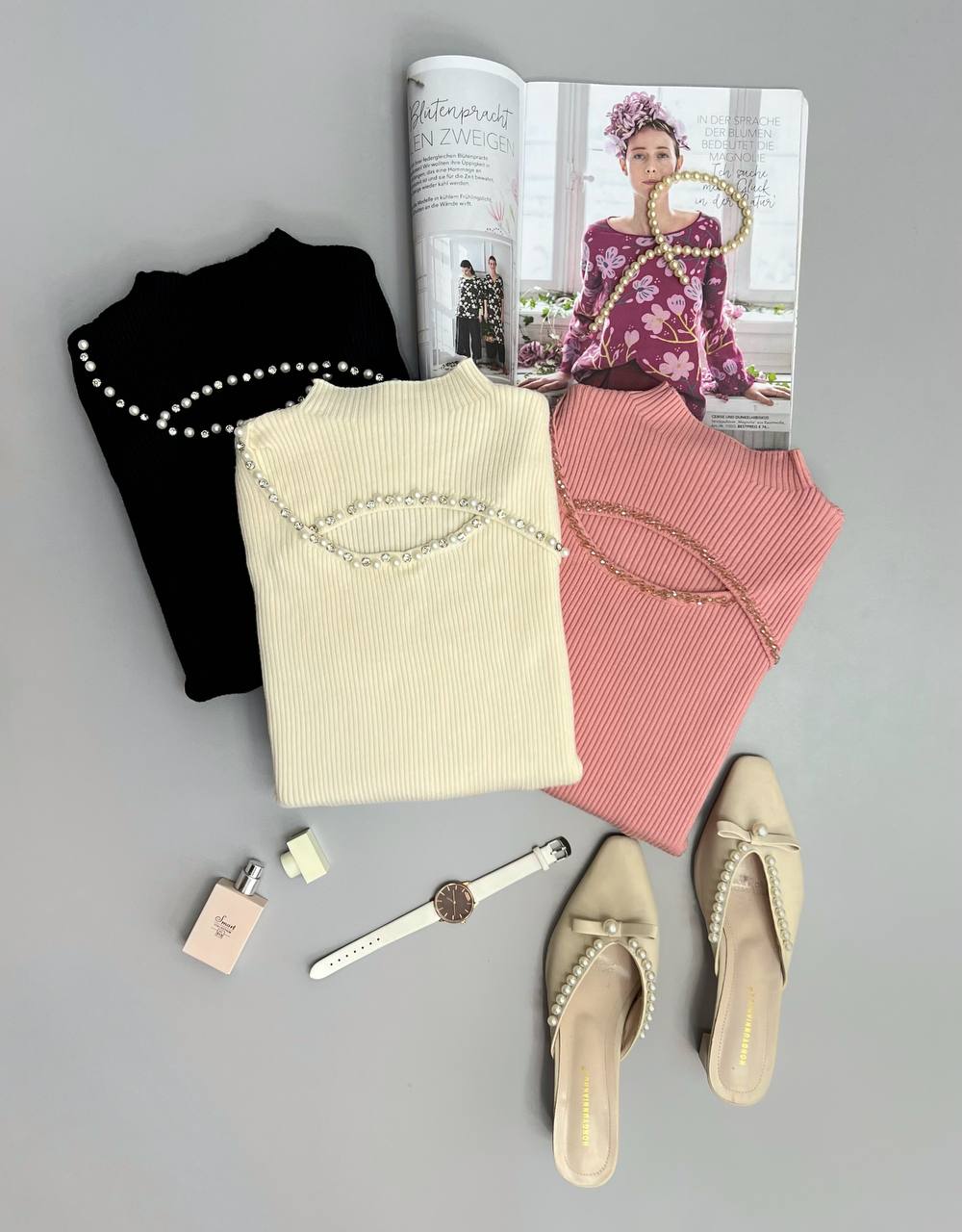 پلیور بافت یقه کار شده کبریتی کد 3106