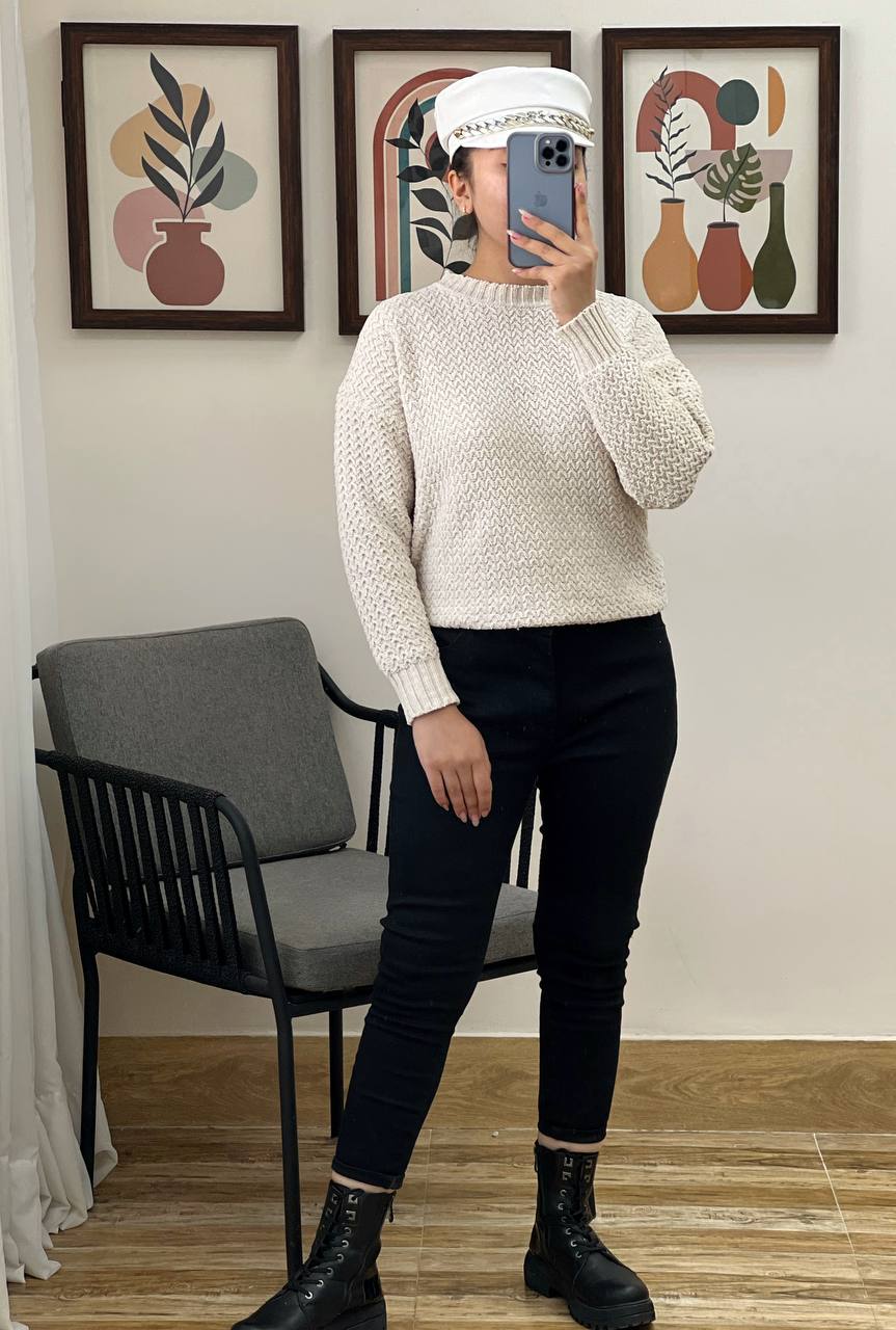 پلیور بافت مخمل اکلیلی کد 3109