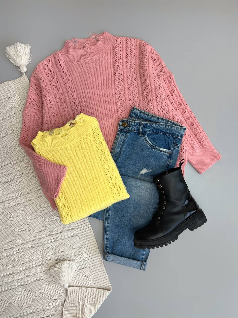 پلیور بافت مدادرنگی کد 3110