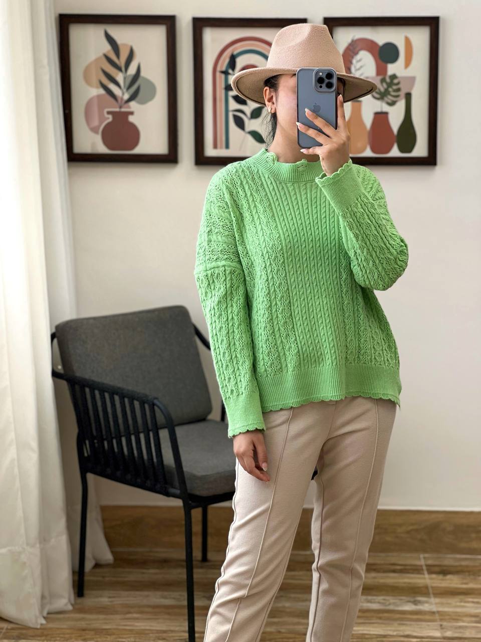 پلیور بافت مدادرنگی کد 3110